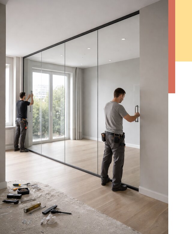 Изготовление стеклянных перегородок в Чехове от 12556 руб. под ключ | ОТДЕЛОЧНИК-Чхв