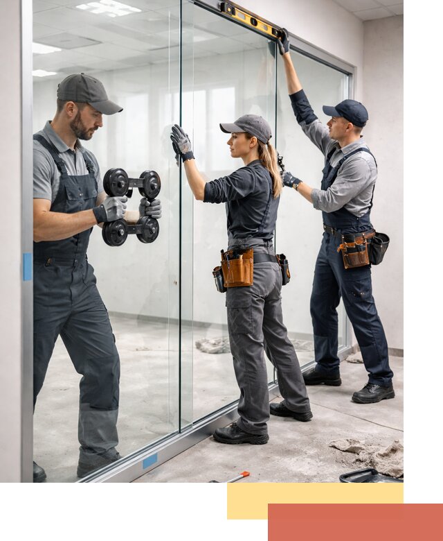 Профессиональный монтаж стеклянных перегородок в Чехове