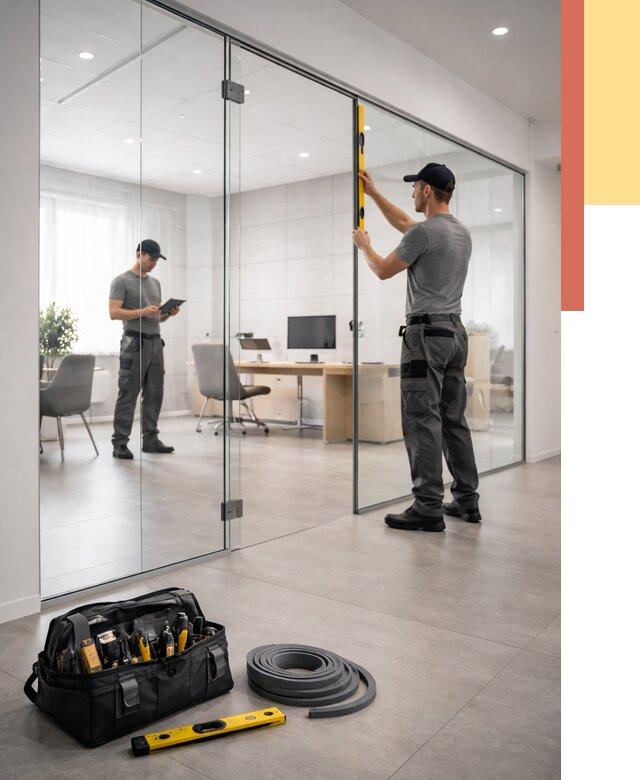 Цельностеклянные перегородки под ключ в Чехове от 9659 руб. — монтаж и цены | ОТДЕЛОЧНИК-Чхв