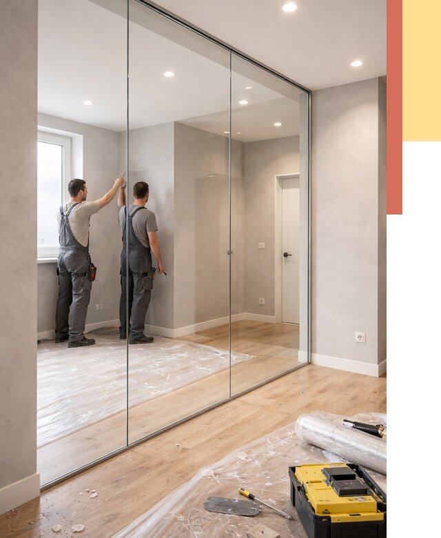 Безрамные стеклянные перегородки в Чехове — монтаж от 9659 руб. | ОТДЕЛОЧНИК-Чхв