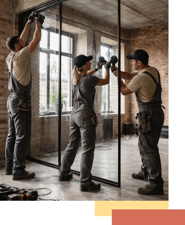 Стеклянные перегородки лофт — изготовление и монтаж в Чехове