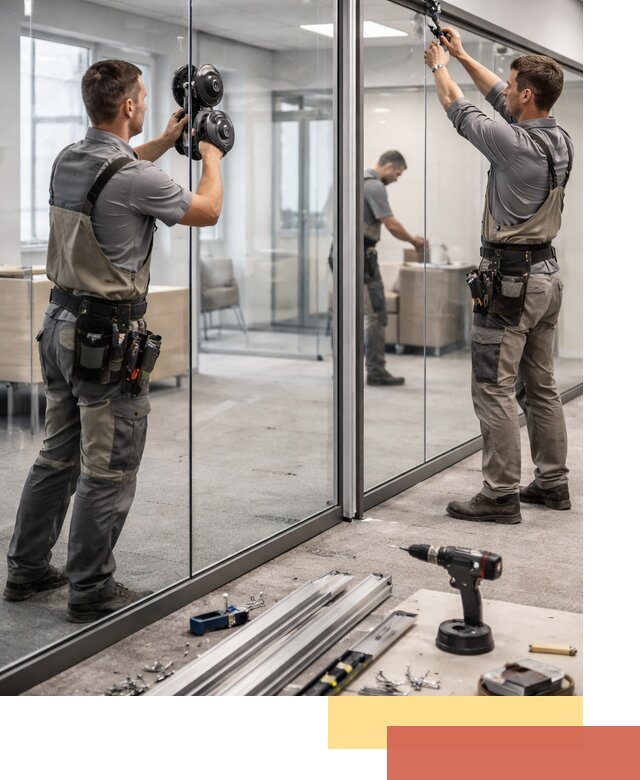 Стеклянные офисные перегородки под ключ в Чехове