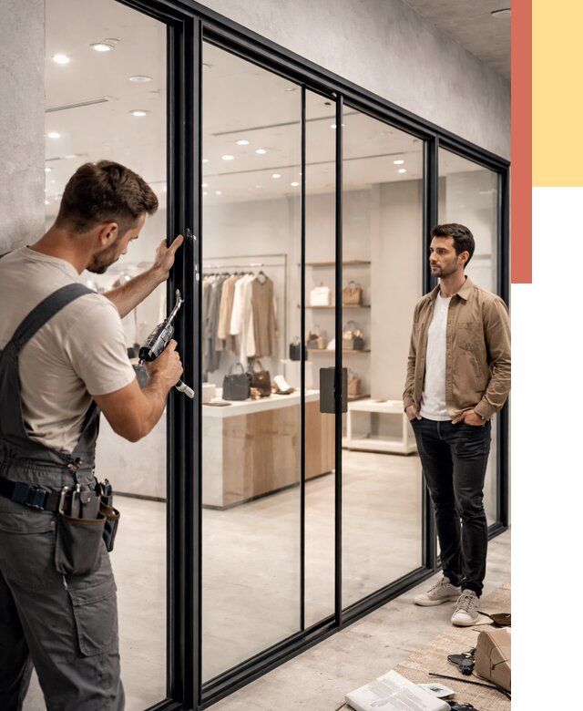 Стеклянные перегородки для магазинов в Чехове от 8337 руб. под ключ | ОТДЕЛОЧНИК-Чхв