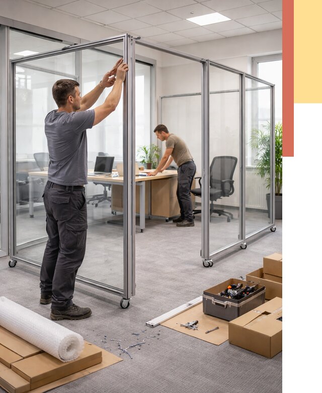 Мобильные офисные перегородки в Чехове от 12709 руб. — установка под ключ | ОТДЕЛОЧНИК-Чхв