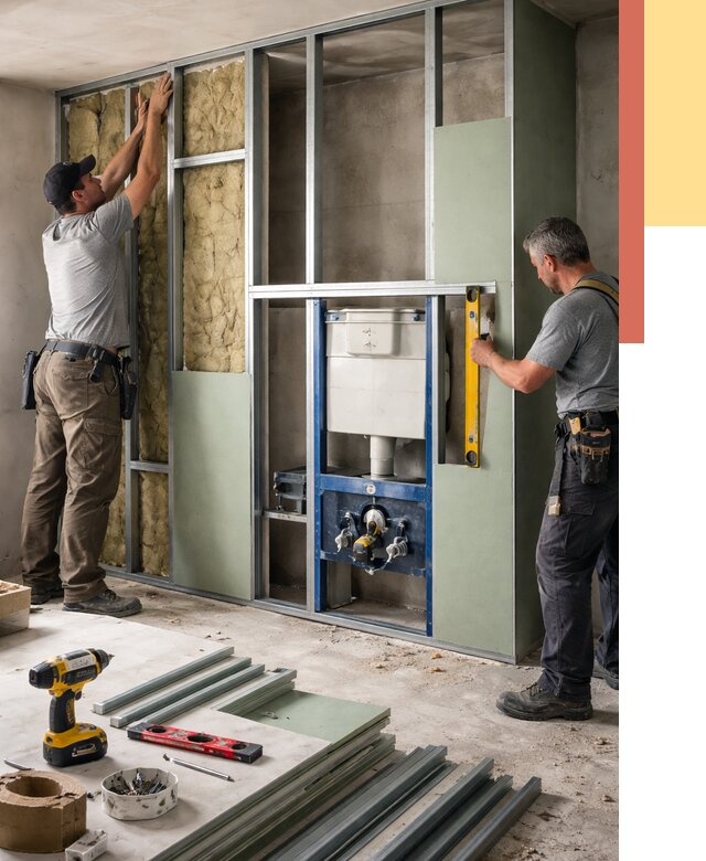 Установка сантехнических перегородок в Чехове от 8642 руб. | ОТДЕЛОЧНИК-Чхв