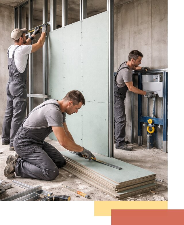 Монтаж и ремонт сантехнических перегородок в Чехове