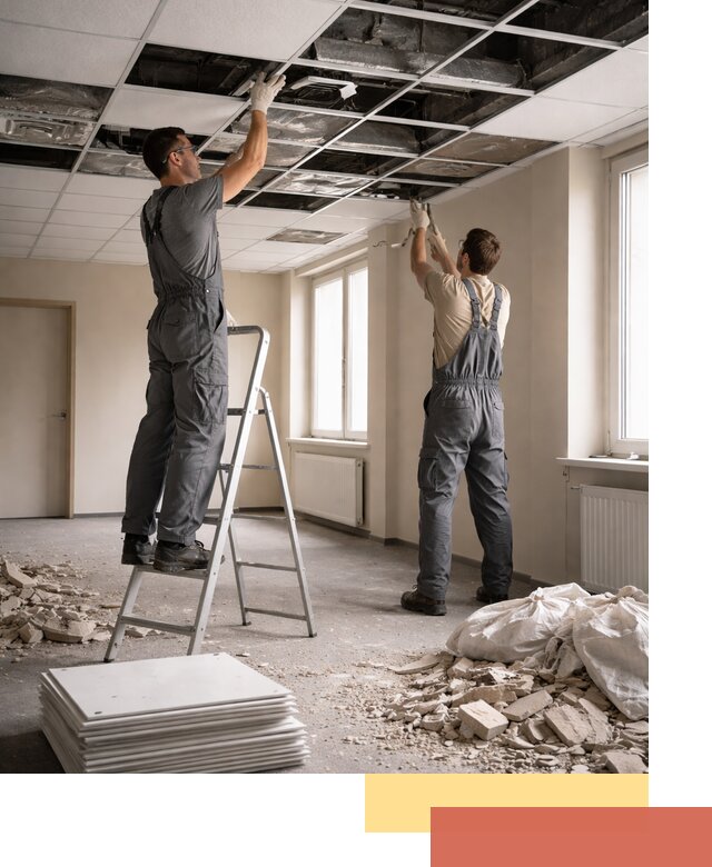 Демонтаж потолков Армстронг профессионально в Чехове