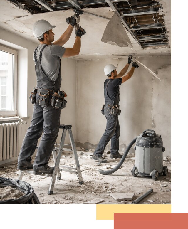 Демонтаж гипсокартонного потолка в Чехове быстро и аккуратно