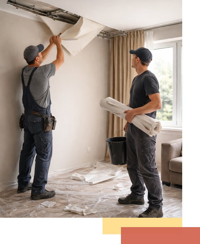 Демонтаж натяжного потолка в Чехове быстро и аккуратно