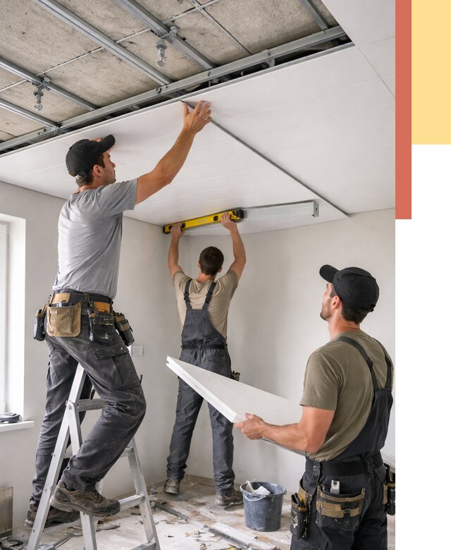 Монтаж потолка из ПВХ панелей в Чехове от 3558 руб./м2 — быстро и недорого | ОТДЕЛОЧНИК-Чхв