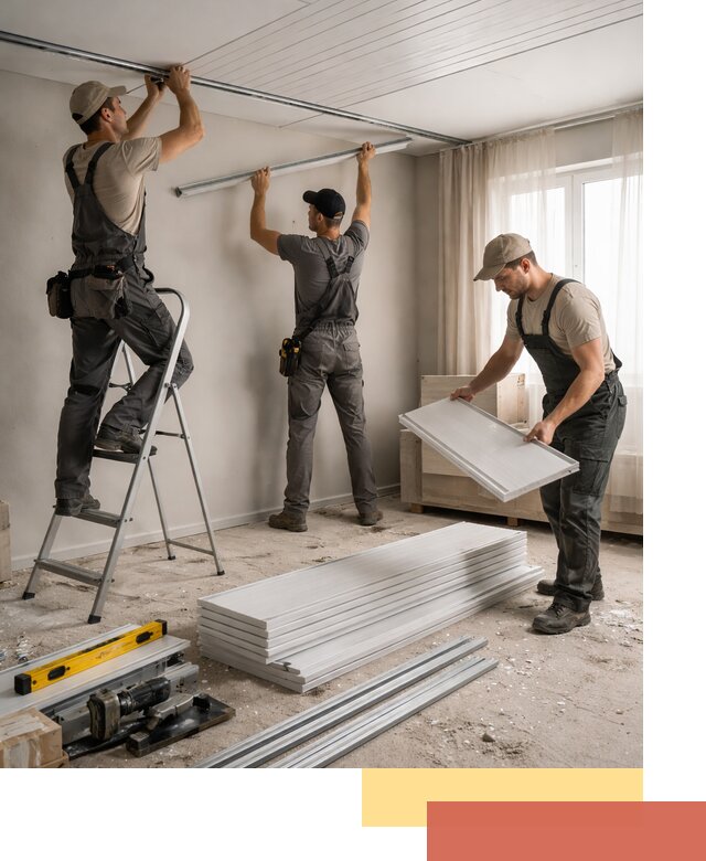 Монтаж потолка из ПВХ панелей в Чехове оперативно и качественно