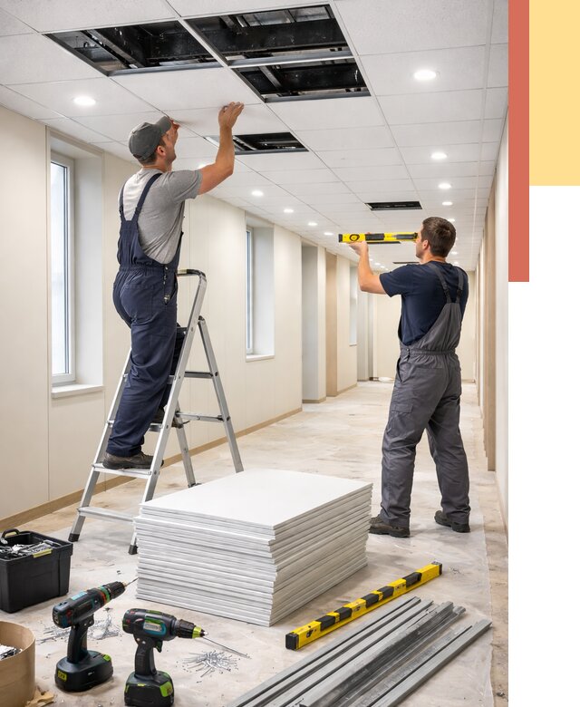 Ремонт потолка Армстронг в Чехове от 4575 руб. — быстро и недорого | ОТДЕЛОЧНИК-Чхв