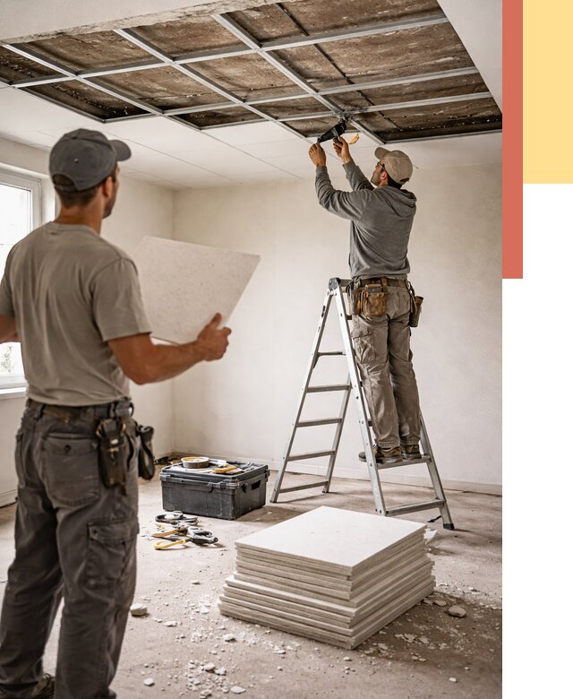 Замена плит подвесного потолка в Чехове от 1779 руб. быстро и недорого | ОТДЕЛОЧНИК-Чхв
