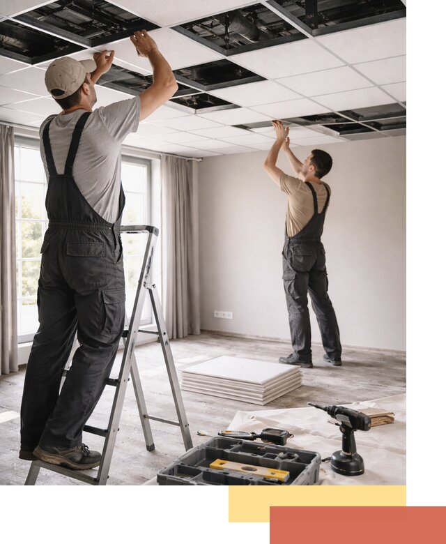 Замена плит подвесного потолка в Чехове быстро и качественно