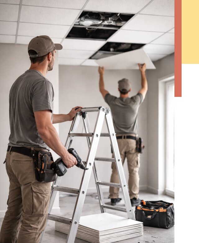 Обслуживание подвесного потолка в Чехове от 3558 руб. — быстро и недорого | ОТДЕЛОЧНИК-Чхв