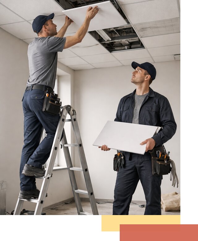 Обслуживание подвесного потолка в Чехове — ремонт и чистка