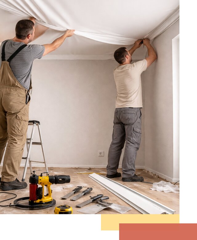 Монтаж ПВХ натяжного потолка в Чехове качественно и быстро