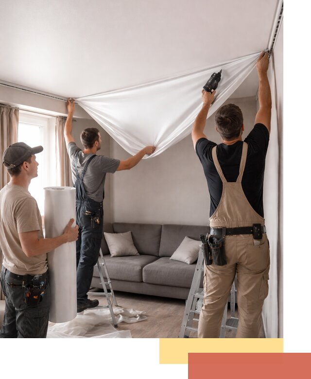 Монтаж сатинового натяжного потолка в Чехове качественно и быстро