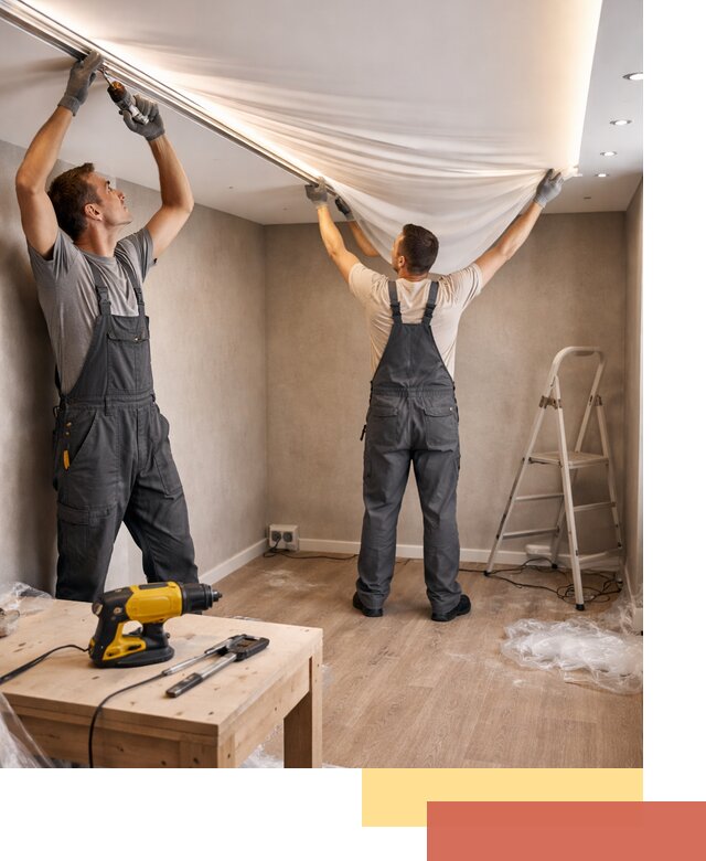 Монтаж натяжного потолка с подсветкой в Чехове цена и сроки