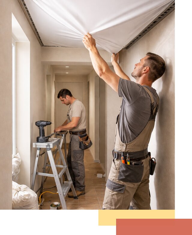 Монтаж натяжного потолка в прихожей в Чехове