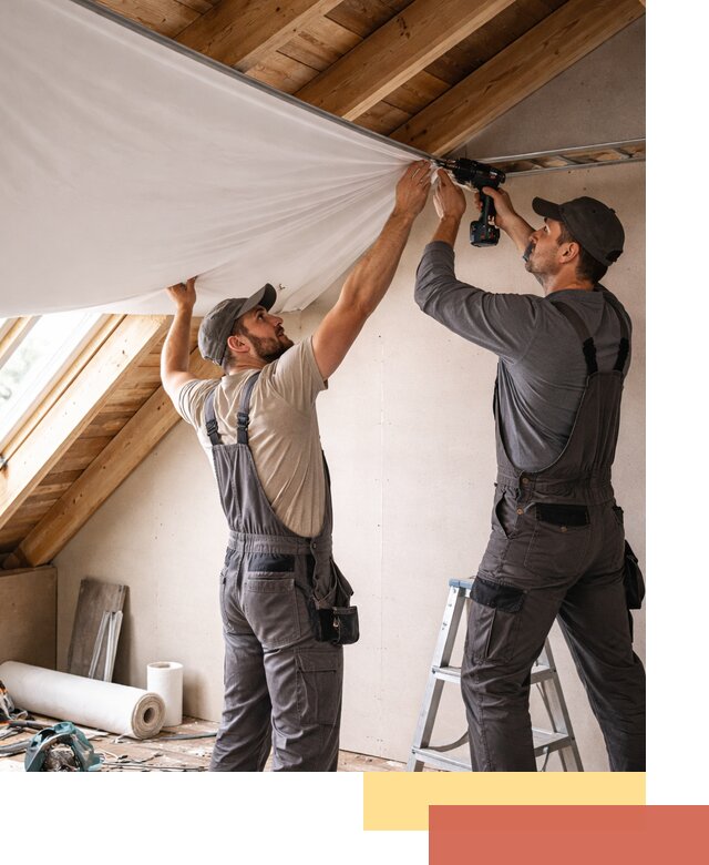 Монтаж натяжного потолка в мансарде в Чехове