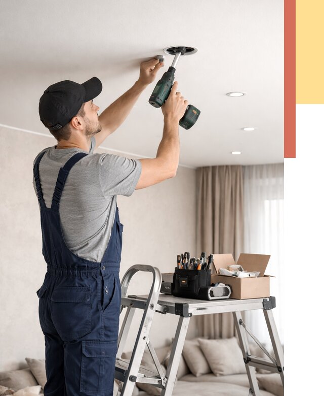 Установка и монтаж точечных светильников в натяжной потолок в Чехове от 1830 руб. | ОТДЕЛОЧНИК-Чхв