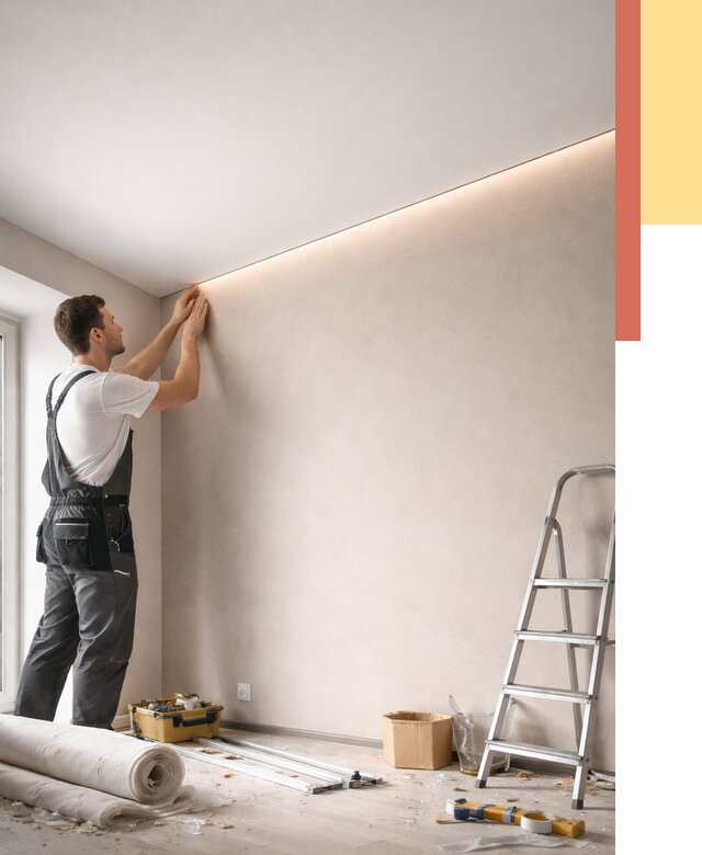 Теневые натяжные потолки в Чехове от 8337 руб. под ключ | ОТДЕЛОЧНИК-Чхв