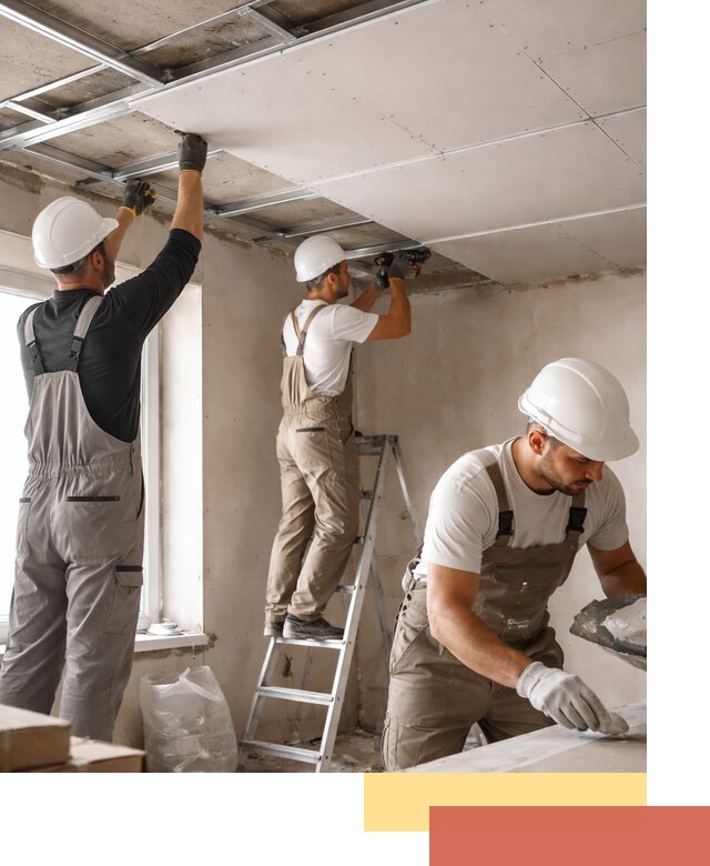 Одноуровневый потолок из гипсокартона в Чехове — монтаж и отделка