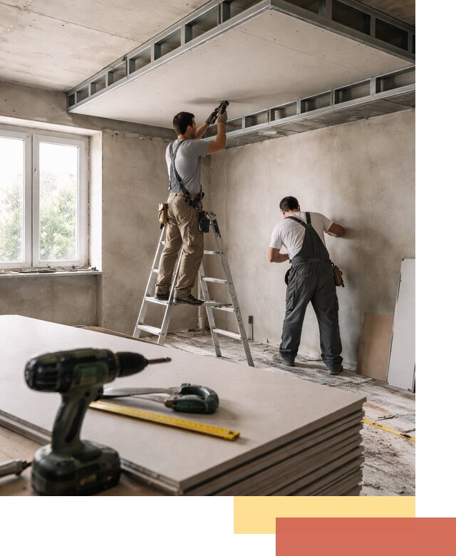 Двухуровневый потолок из гипсокартона в Чехове