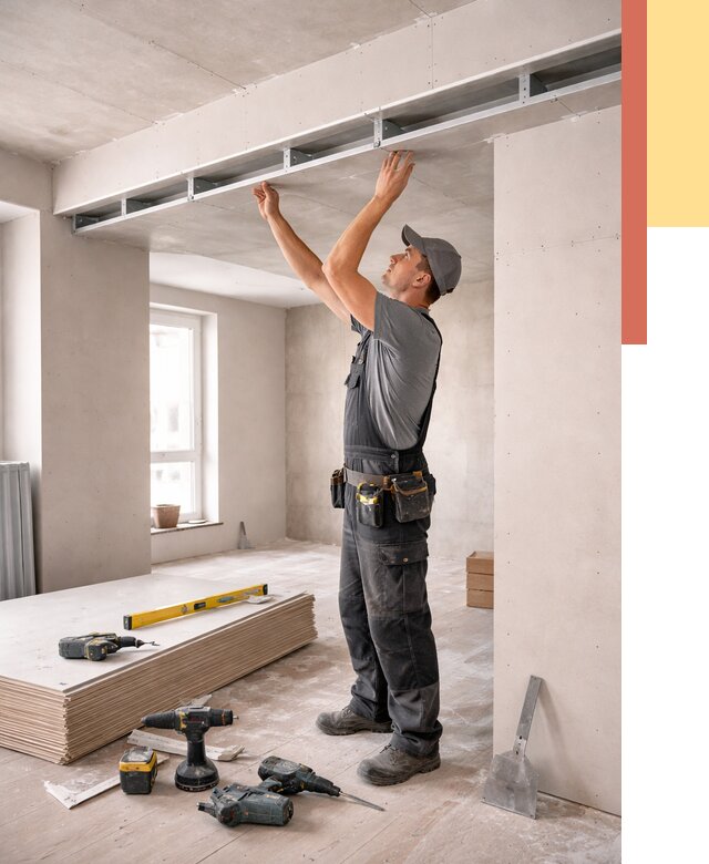 Потолок из гипсокартона с нишей в Чехове от 1271 руб. под ключ | ОТДЕЛОЧНИК-Чхв