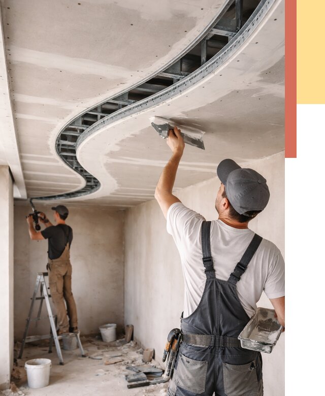 Криволинейный потолок из гипсокартона в Чехове от 2135 руб./м2 | ОТДЕЛОЧНИК-Чхв