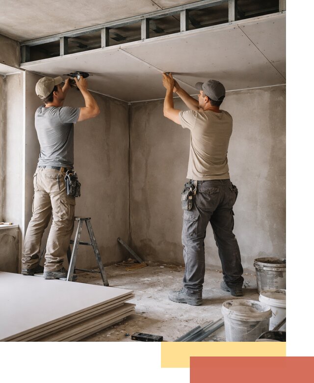 Короб из гипсокартона на потолке под ключ в Чехове