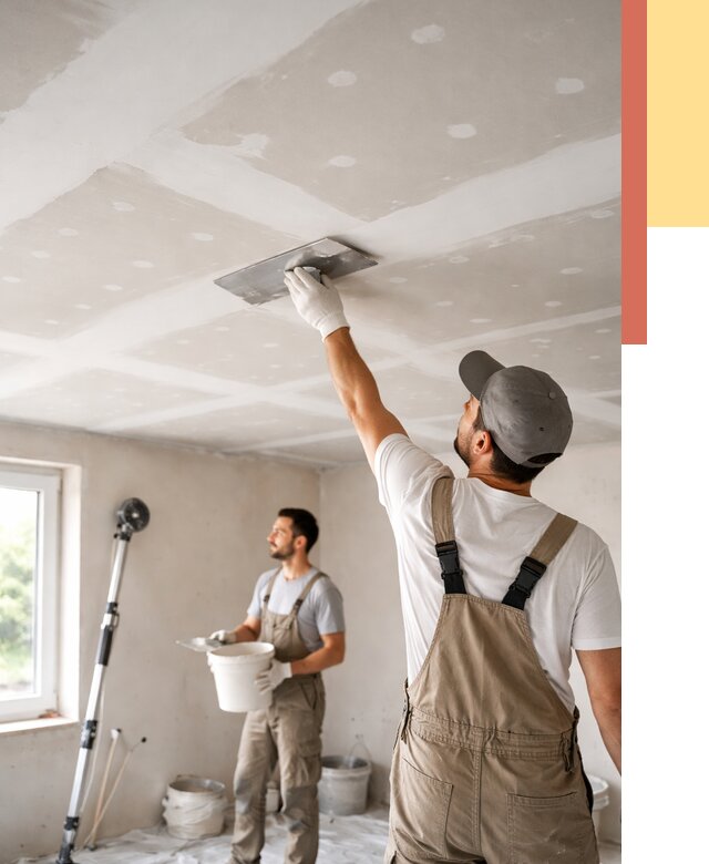 Шпаклевка потолка из гипсокартона в Чехове от 3253 руб./м2 — услуги под ключ | ОТДЕЛОЧНИК-Чхв