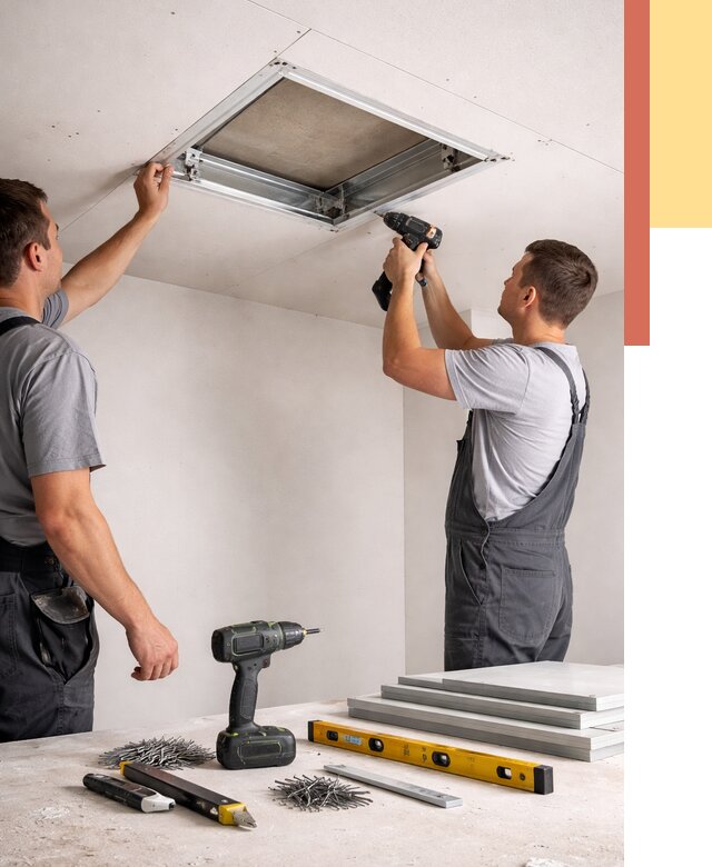 Установка люка в потолок ГКЛ в Чехове от 2542 руб. под ключ | ОТДЕЛОЧНИК-Чхв