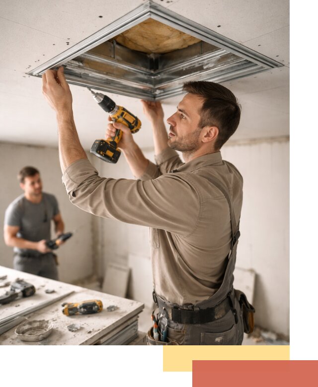 Монтаж люка в потолок из ГКЛ в Чехове