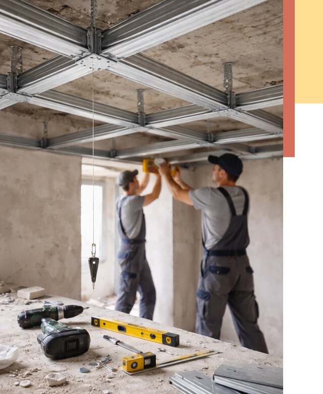 Монтаж каркаса потолка из профиля в Чехове от 4575 руб. — услуги ОТДЕЛОЧНИК-Чхв