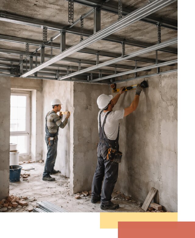 Монтаж каркаса потолка из профильного профиля в Чехове