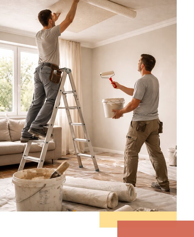 Поклейка обоев на потолок в Чехове — качественно и быстро