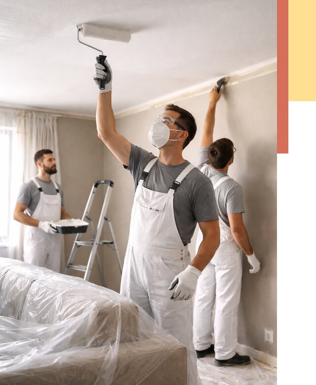 Покраска потолка водоэмельсионной краской в Чехове от 2237 руб/м² — услуги под ключ | ОТДЕЛОЧНИК-Чхв