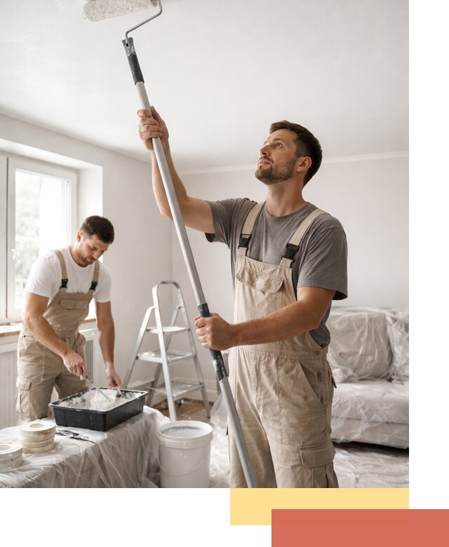 Покраска потолка водоэмульсионной краской в Чехове