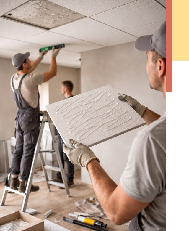 Монтаж потолочной плитки в Чехове от 4575 руб. — быстро и недорого | ОТДЕЛОЧНИК-Чхв