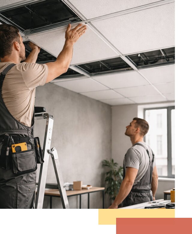 Монтаж потолочной плитки в Чехове качественно и в срок