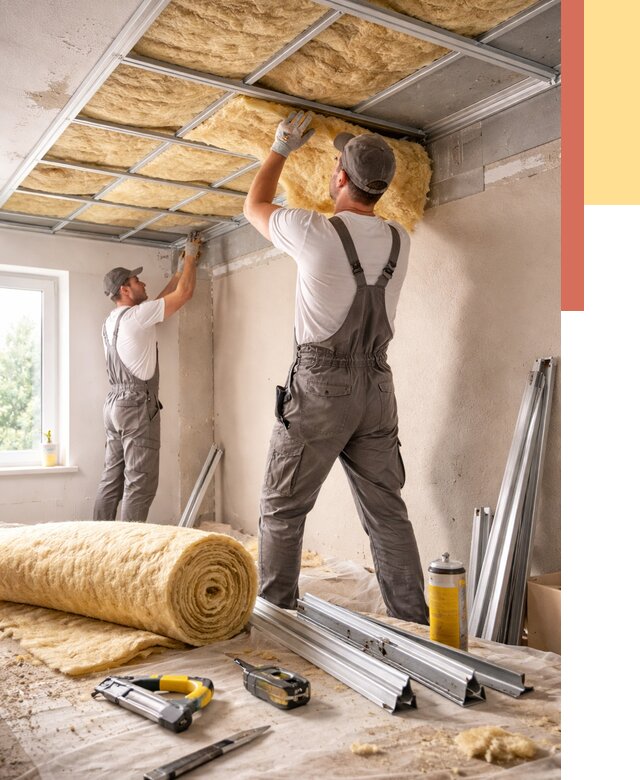 Утепление потолка в Чехове от 7320 руб/м2 — недорого, быстро, под ключ | ОТДЕЛОЧНИК-Чхв