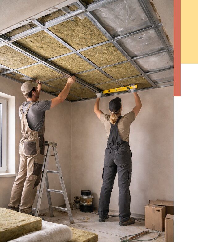 Шумоизоляция потолка в Чехове от 1271 руб. под ключ — услуги ОТДЕЛОЧНИК-Чхв