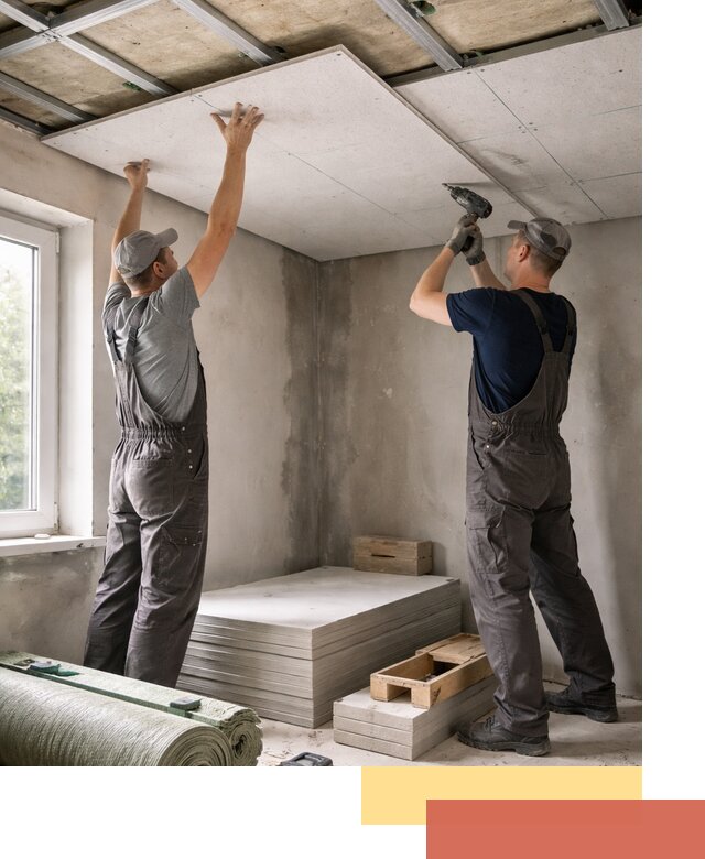 Шумоизоляция потолка панелями ЗИПС в Чехове